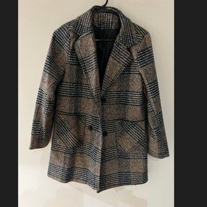 COPY - Long Plaid trench coat style jacket